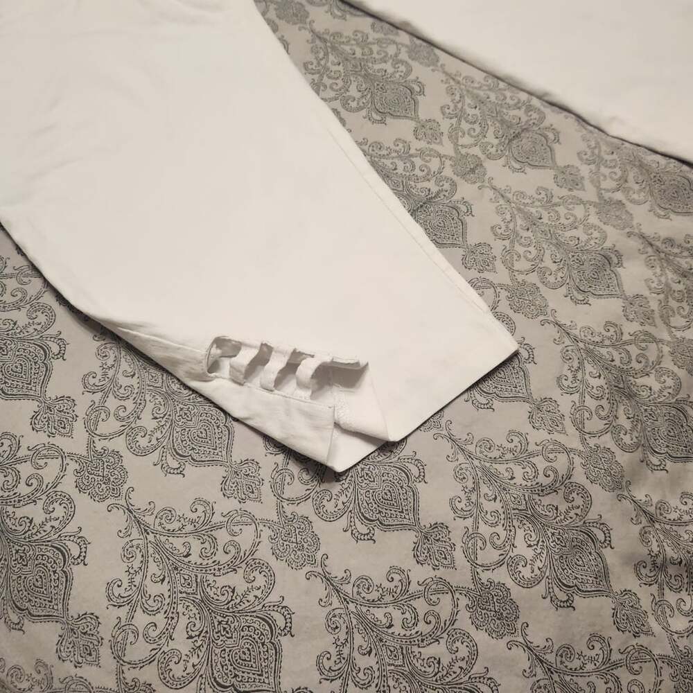 Allison Daley Pants Size 18 White Capri Side Slit - Picture 7 of 10